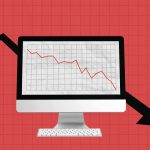 Downward trending graph on computer screen illustrating why website traffic drops on Host Easy (Australian web hosting)